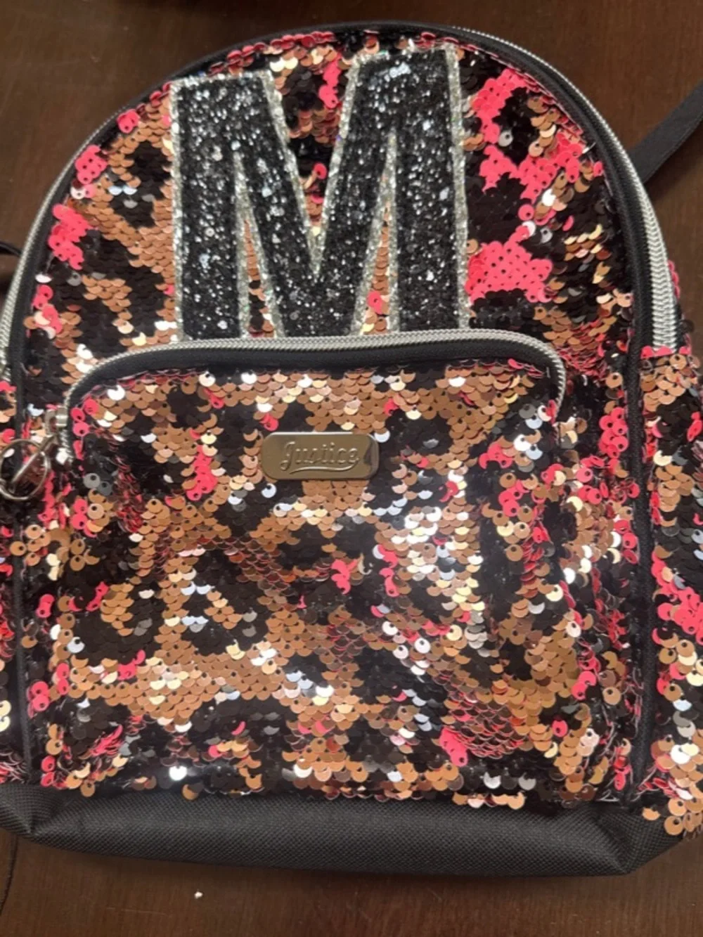 Sparkle Sequin Kids Backpack and Mini Bags Set With M Initial